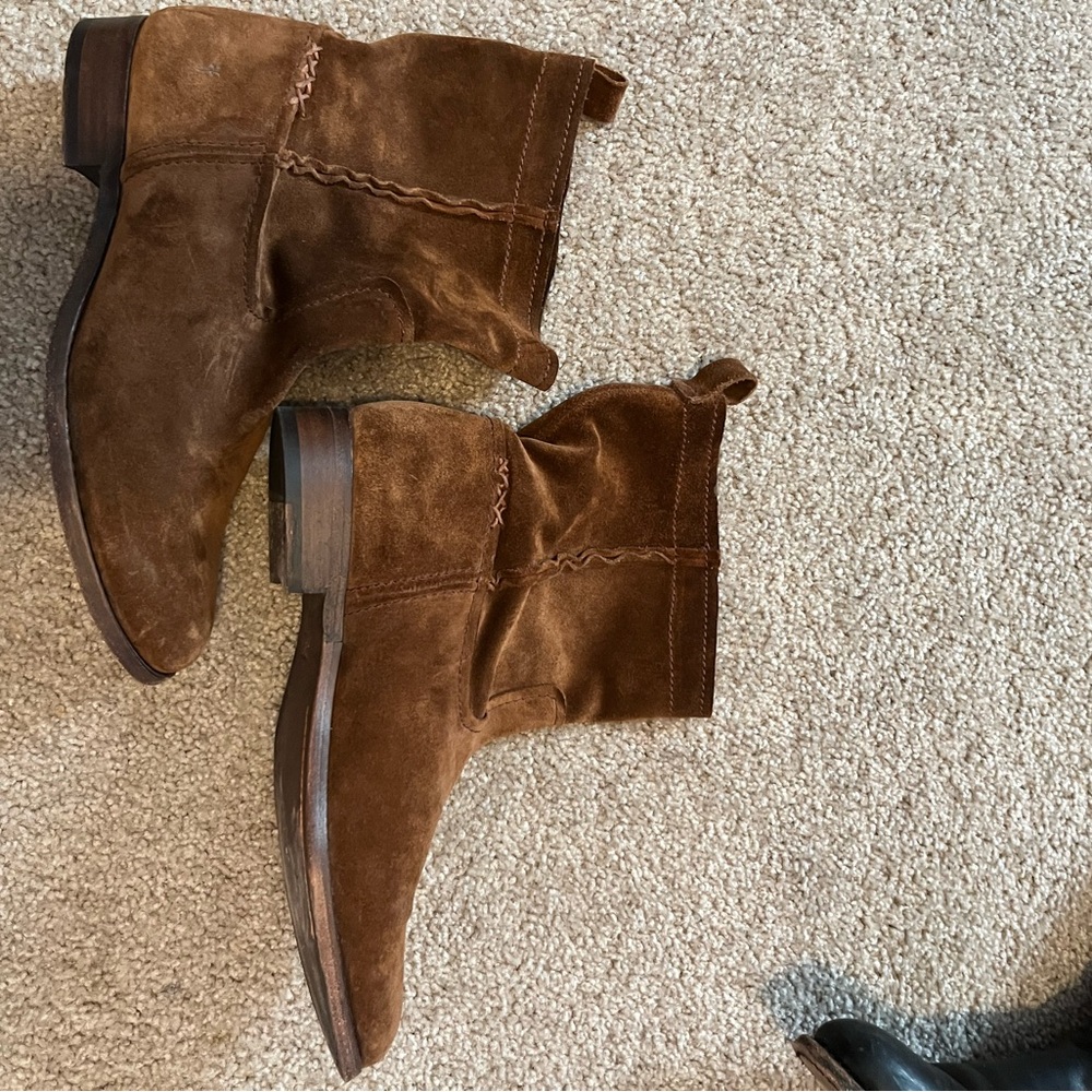 Frye Brown Suede Ankle Boots